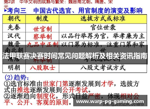 法甲联赛决赛时间常见问题解析及相关资讯指南 法甲联赛决赛时间常见问题解析及相关资讯指南