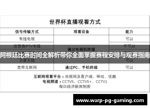 阿根廷比赛时间全解析带你全面掌握赛程安排与观赛指南